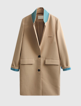 [coat]텀블러 배색 코트