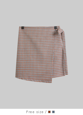 [skirt]라움 체크 스커트(랩 스커트)