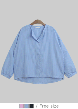 [blouses]마런 스트라이프 블라우스(단가라 셔츠st)
