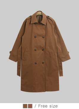 [coat]캐스터 트렌치 코트(뒷트임 카라 더블 롱 바바리)