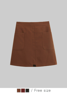 [skirt]쿠잉 스커트(밴딩 포켓 트임 절개라인 스커트)