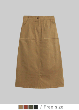 [skirt]투핏 스커트(코튼 탄탄 스판 포켓 롱sk)