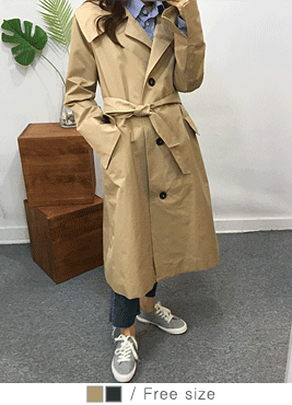 [coat]스위트 트렌치 코트(싱글 카라 박시 트렌치 롱CT)