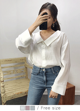 [blouses]쇼인 블라우스(베이직 데일리 와이드 카라 오프숄더BL)