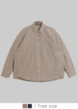 [shirt]레니아 체크 셔츠(체크남방 코튼 포켓 간절기 아우터겸용)