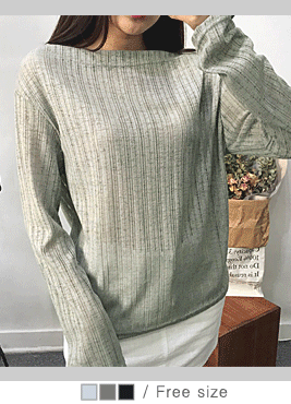[knit]뉴엔 니트(입술넥 오프숄더 커버업 시스루 긴팔 니트)