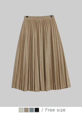 [skirt]버블 롱 스커트(스웨이드 플리츠 주름 여리 밴딩 롱SK)