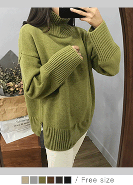 [knit]카르 니트(터틀넥 목폴라 루즈핏 박시 울 knit)
