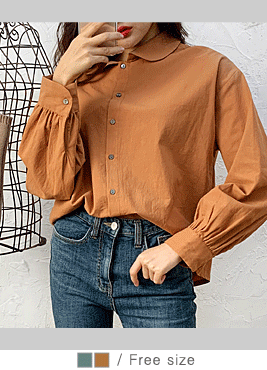 [blouses]모리아 블라우스(셔링 라운드카라 러블리 셔츠 BL)