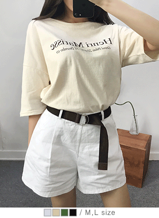 [short pants]리탄 벨트세트 숏츠(코튼 면 핀턱 벨트 반바지)